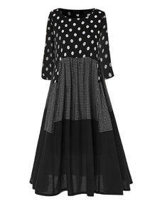 Casual Long Sleeve Shift Polka Dots Dresses