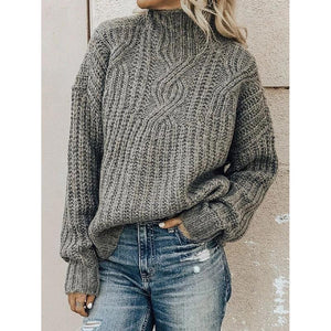 Casual Plus Size Turtleneck Sweater Pullover