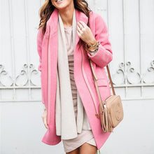 Load image into Gallery viewer, Solid Zipper Pocket Long Woolen Coat
