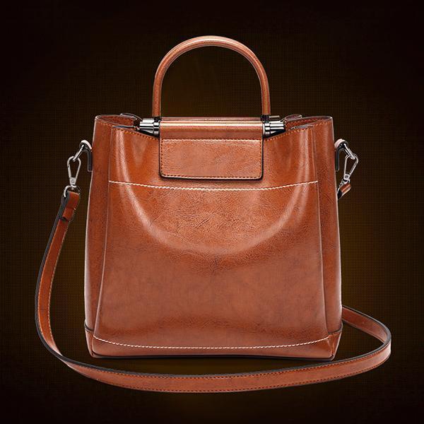 Bucket Tote Solid Color Shoulder Bag