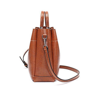 Bucket Tote Solid Color Shoulder Bag