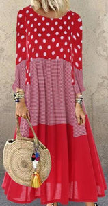 Casual Long Sleeve Shift Polka Dots Dresses