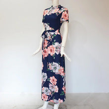 Load image into Gallery viewer, Corachic.com - Long Maxi Dress Floral Print Boho Style Beach Dress Casual Short Sleeve Bandage Dress - Dresses
