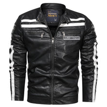 Load image into Gallery viewer, Men&#39;s Leather Jacket Fashion with Fleece Thicken Motorcycle Jacket Men Slim Style Quality Leather Jacket
