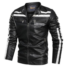 Load image into Gallery viewer, Men&#39;s Leather Jacket Fashion with Fleece Thicken Motorcycle Jacket Men Slim Style Quality Leather Jacket
