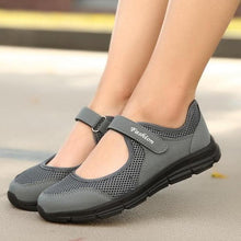 Load image into Gallery viewer, Women&#39;s Mesh Fabric Breathable Gray Casual Comfortable Flats Shoes
