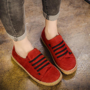 Women Casual Lace-up Flats Comfortable Round Toe Loafers Shoes